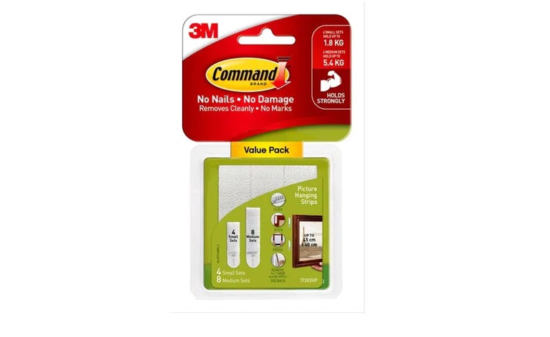 Command Picture Hanging Strips Value Pack, 12 Pairs: 8-Medium, 4-Small Pairs, Decorate Damage-Free - Image 1