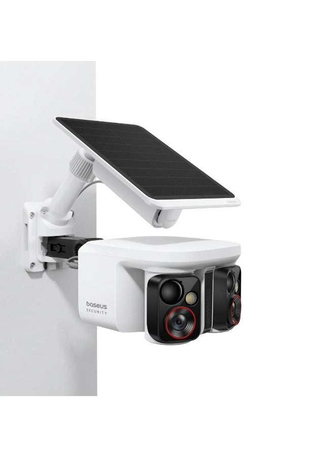Baseus X1 Pro Dual-Tracking Solar Security Camera Outdoor Wireless, Dual 3K AI Cameras, 300° Pan, 8X Zoom, Color Night Vision, 512GB Local Storage, IP65 Waterproof, Weatherproof, No Subscription, Dual Independent Tracking, Live Cross-Cam AI Tracking, 2-in-1 Panorama Switching, Up to 300° Coverage, Sun-Powered System, Patented Three-Axis Bracket, Custom Privacy Zones, Smart Event Tagging & Search, Built-In 150-Day Battery, All-Weather Durability, World’s First Dual AI Tracking Security Camera - Image 2