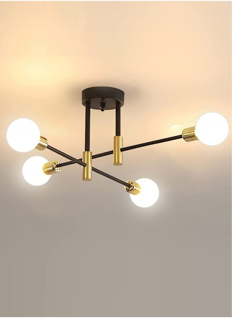 Goeco Industrial Ceiling Light, Chandelier Diameter, 180° Adjustable Ceiling Lamp for Bedroom, Kitchen, Living Room, Without Bulb  - Image 1
