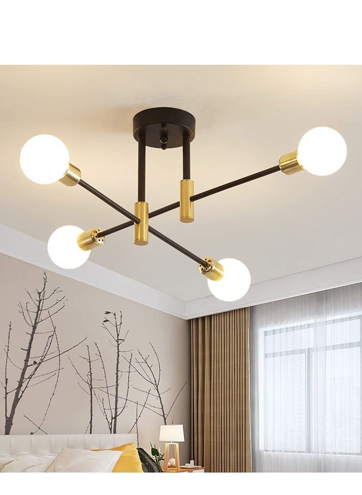 Goeco Industrial Ceiling Light, Chandelier Diameter, 180° Adjustable Ceiling Lamp for Bedroom, Kitchen, Living Room, Without Bulb  - Image 2