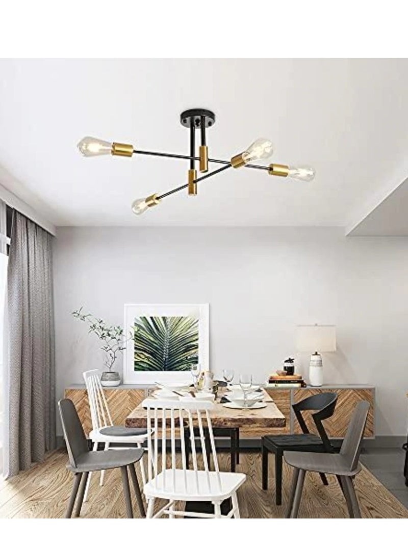 Goeco Industrial Ceiling Light, Chandelier Diameter, 180° Adjustable Ceiling Lamp for Bedroom, Kitchen, Living Room, Without Bulb  - Image 5