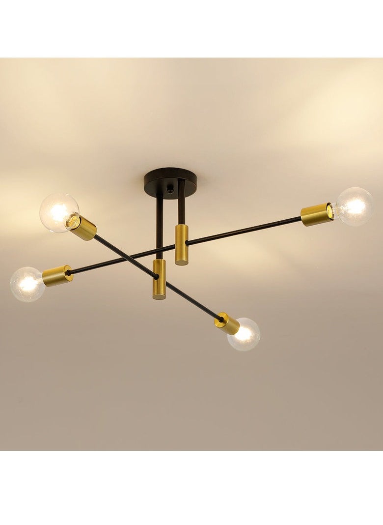 Goeco Industrial Ceiling Light, Chandelier Diameter, 180° Adjustable Ceiling Lamp for Bedroom, Kitchen, Living Room, Without Bulb  - Image 3