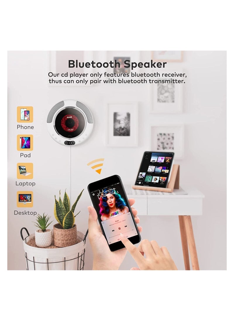 Generic - Wall CD Player for Home, Bluetooth CD Player with Speakers, FM Radio with LED Screen, Supports CD/Bluetooth/FM Radio/U Disk/AUX/Timer - Image 1