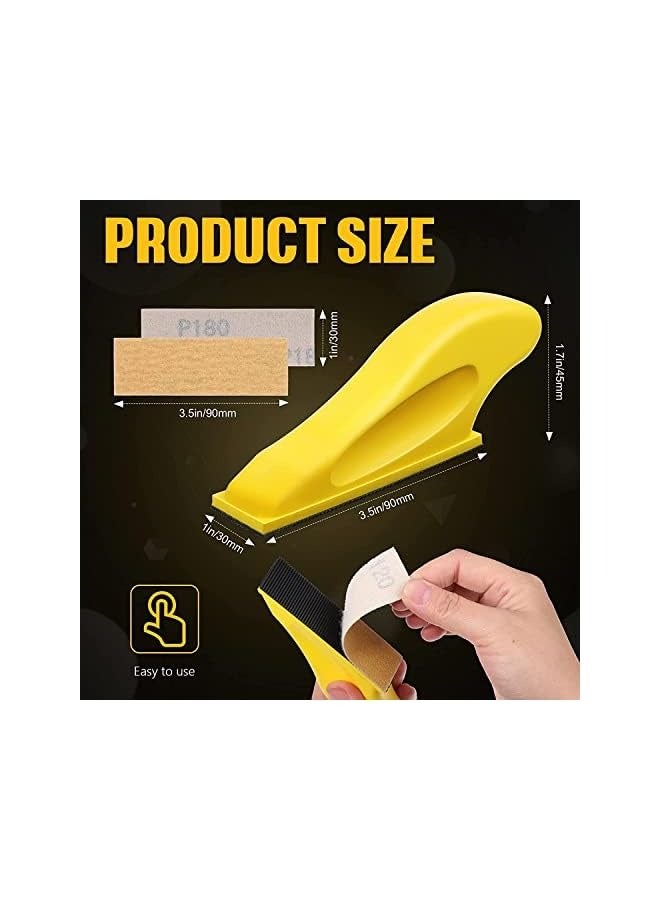 بروماس مجموعة أدوات الصنفرة الصغيرة مقاس 3.5 × 1 بوصة للمشروعات الصغيرة، أدوات الصنفرة ذات المقبض التفصيلي، 120 ورقة من ورق الصنفرة الخشبي P80، P120، P180، P240، P400، P600، تلميع الحرف اليدوية بنفسك - Image 5