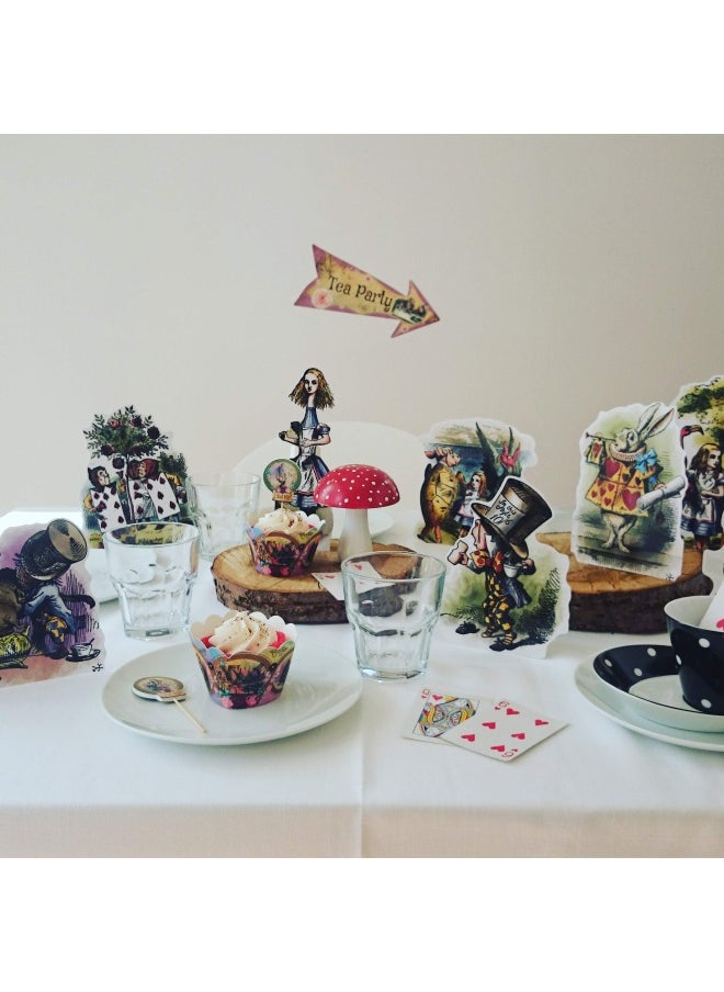 ASVP Shop - Alice in Wonderland Card Stand Up Props Party Supplies Table Decor Decoration - Image 1