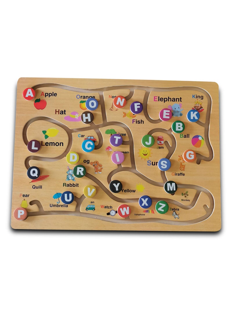 ABC Alphabet Game Toy Wooden Alphabet Puzzles For Early Developmental Activity - Image 1