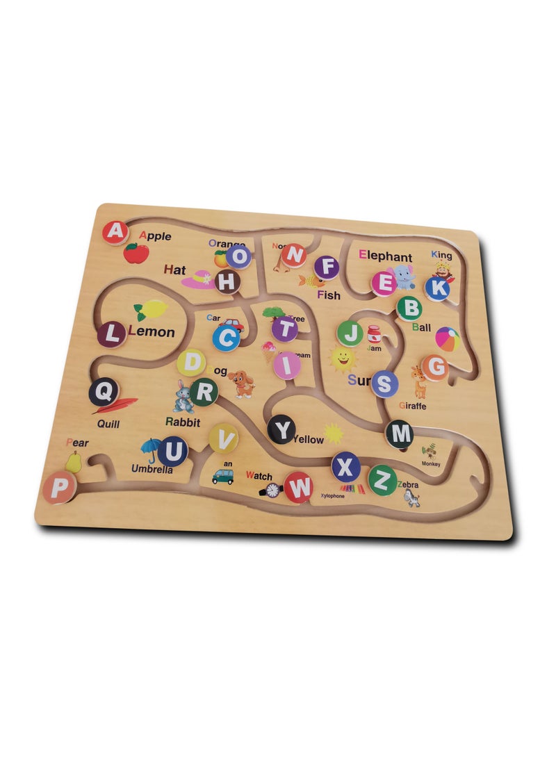 ABC Alphabet Game Toy Wooden Alphabet Puzzles For Early Developmental Activity - Image 3
