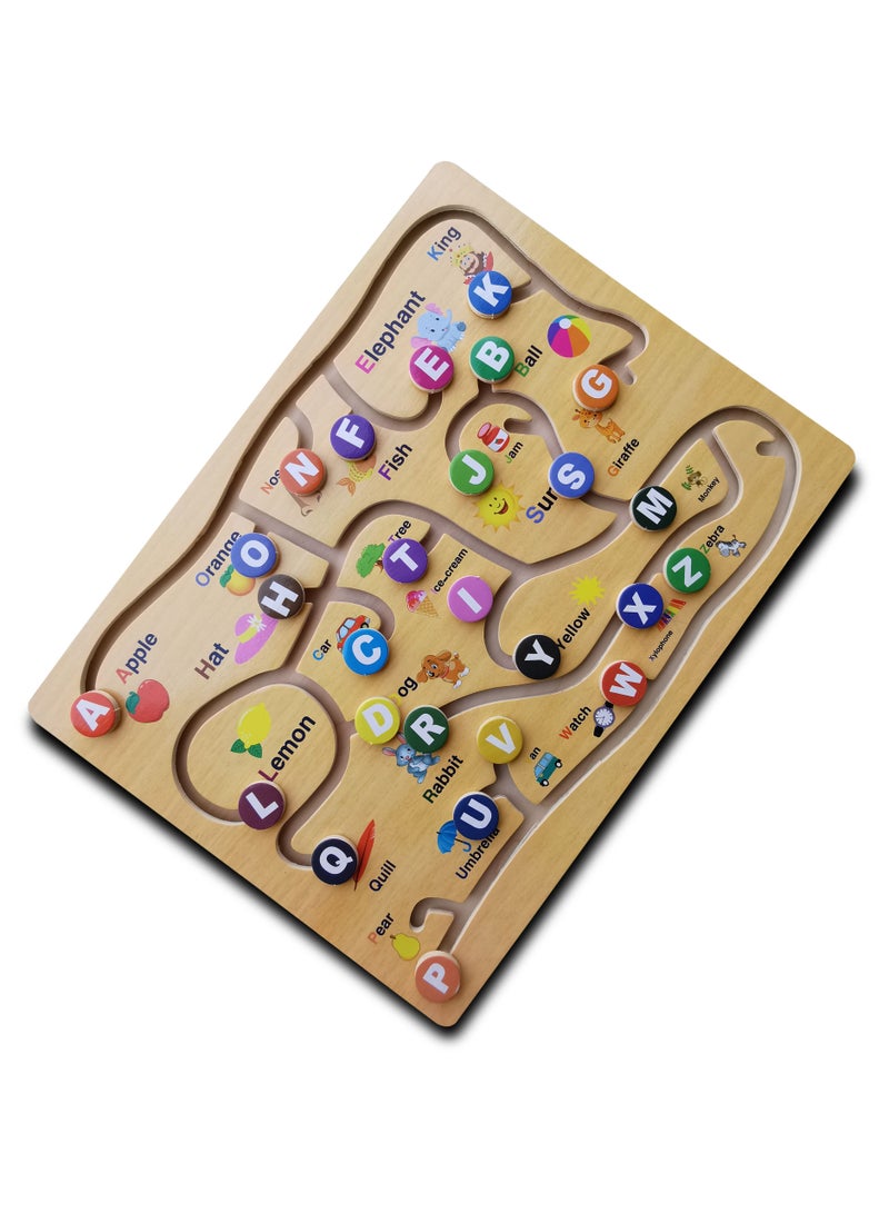 ABC Alphabet Game Toy Wooden Alphabet Puzzles For Early Developmental Activity - Image 4