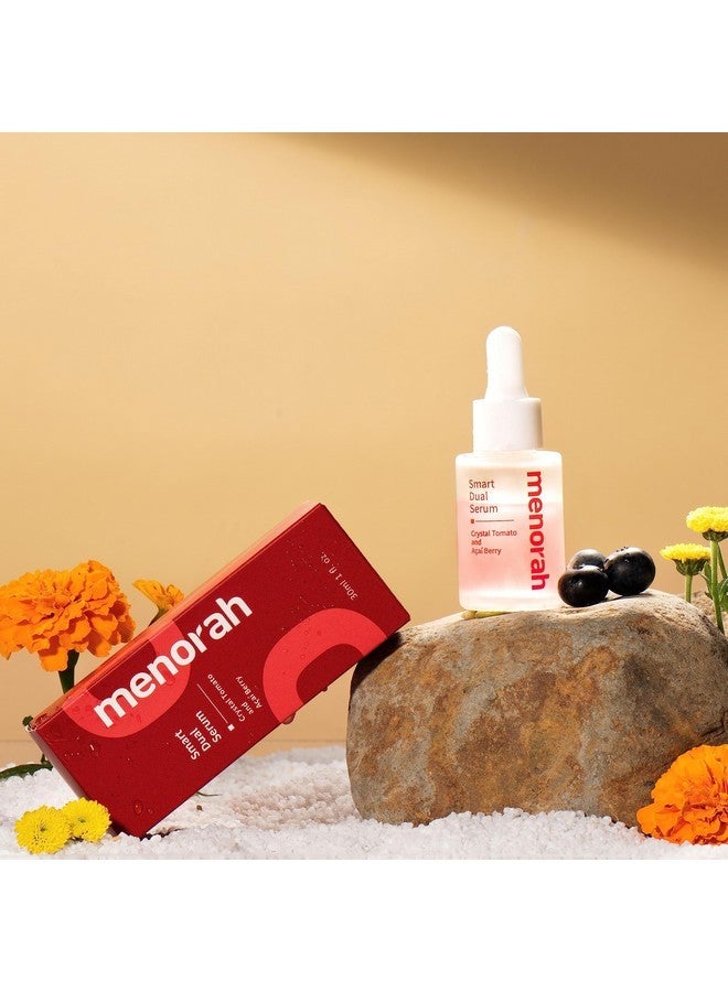 MENORAH مينورا للعناية بالبشرة - سيروم مزدوج ذكي - مع الطماطم الكريستالية وتوت الآساي، سيروم للوجه، مضاد للشيخوخة، بشرة متوهجة، سيروم غني بالزيوت، IBR-TCLC®، زيت جوز الهند الطبيعي، زيت نواة النخيل، فيتامين C وE - Image 2