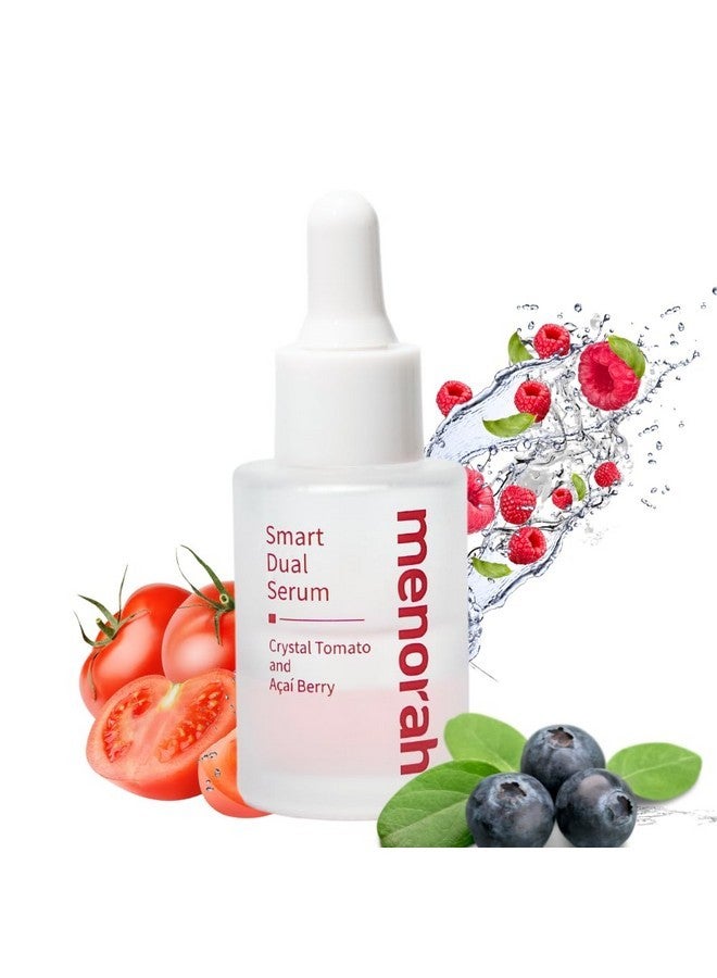 MENORAH مينورا للعناية بالبشرة - سيروم مزدوج ذكي - مع الطماطم الكريستالية وتوت الآساي، سيروم للوجه، مضاد للشيخوخة، بشرة متوهجة، سيروم غني بالزيوت، IBR-TCLC®، زيت جوز الهند الطبيعي، زيت نواة النخيل، فيتامين C وE - Image 1