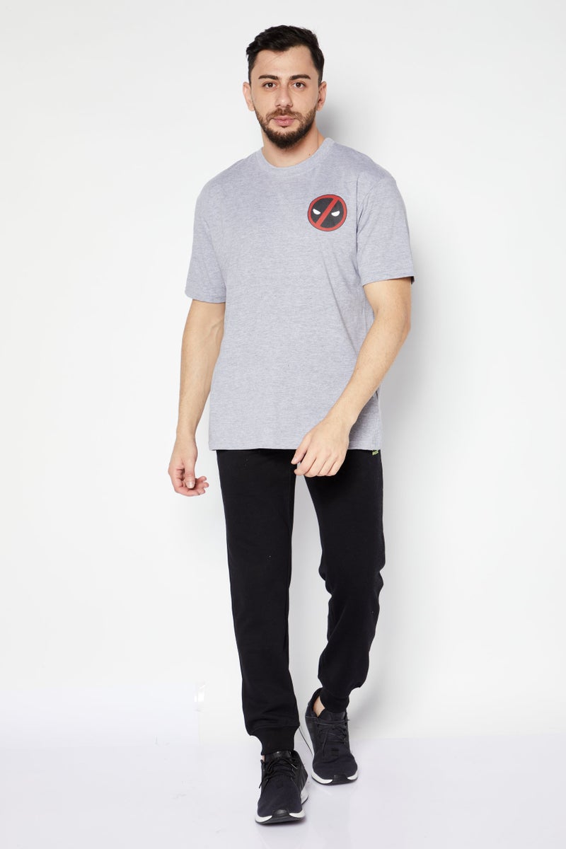 MARVEL Men Crew Neck Short Sleeve Graphic T-Shirt, Grey - Image 3