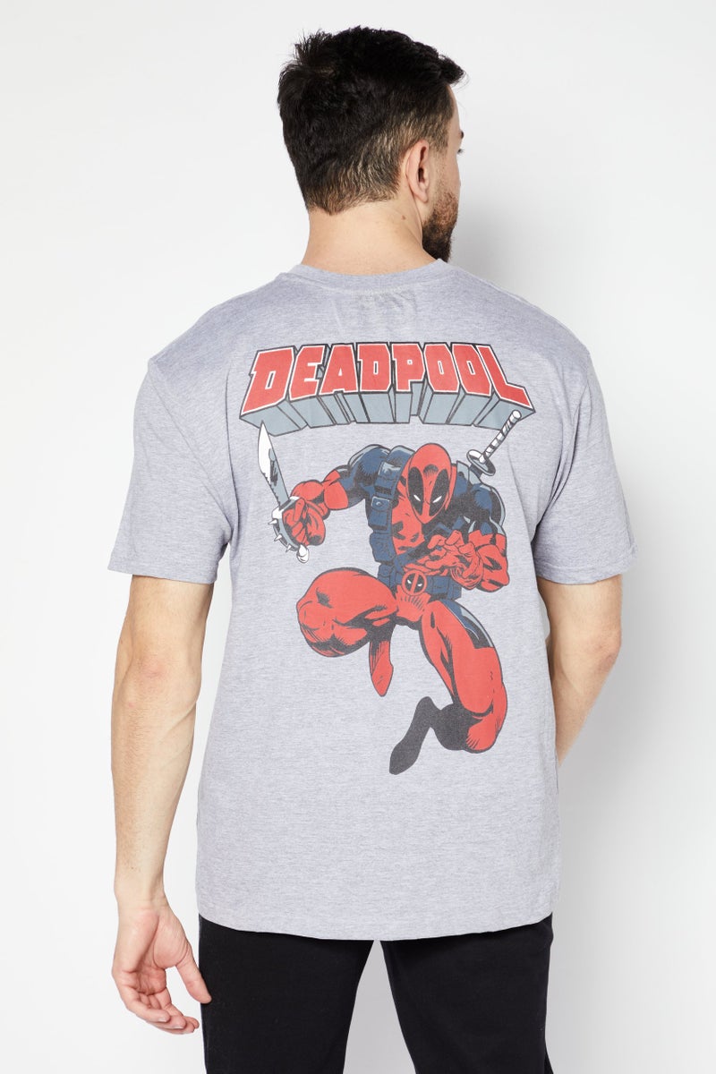 MARVEL Men Crew Neck Short Sleeve Graphic T-Shirt, Grey - Image 4