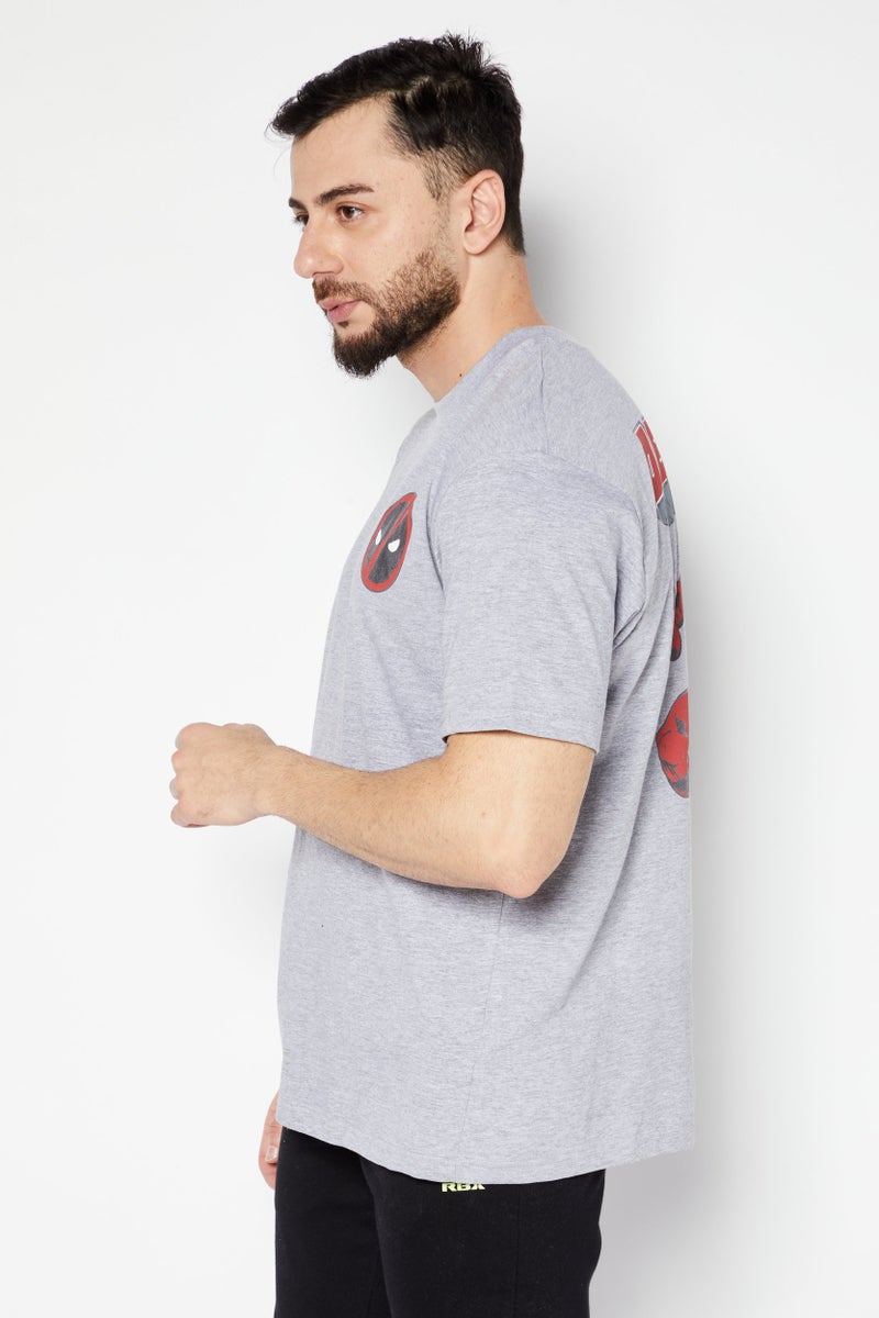 MARVEL Men Crew Neck Short Sleeve Graphic T-Shirt, Grey - Image 2