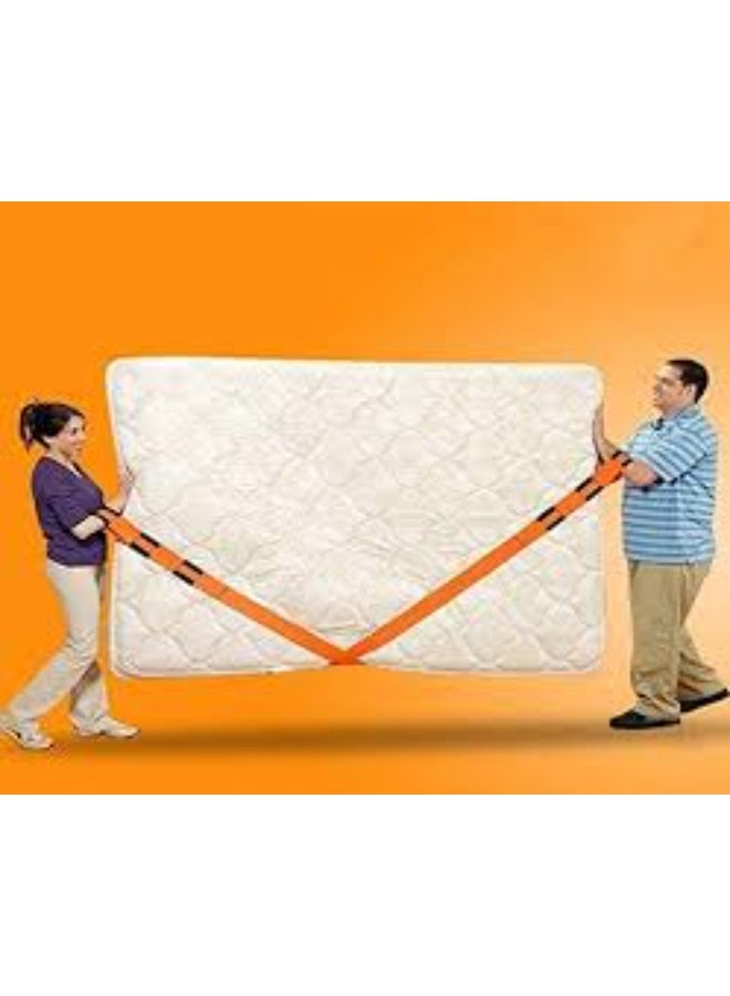 Furniture carrier and transport strap, 2 pieces of wide linen straps. Adjustable length; length can be shortened as needed. Features openings for arm mounting. Each strap is 250 cm long. Supports up to 250 kg. - Image 3