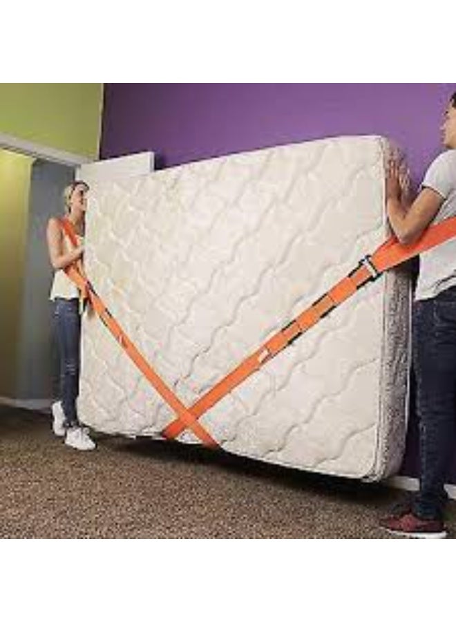 Furniture carrier and transport strap, 2 pieces of wide linen straps. Adjustable length; length can be shortened as needed. Features openings for arm mounting. Each strap is 250 cm long. Supports up to 250 kg. - Image 4