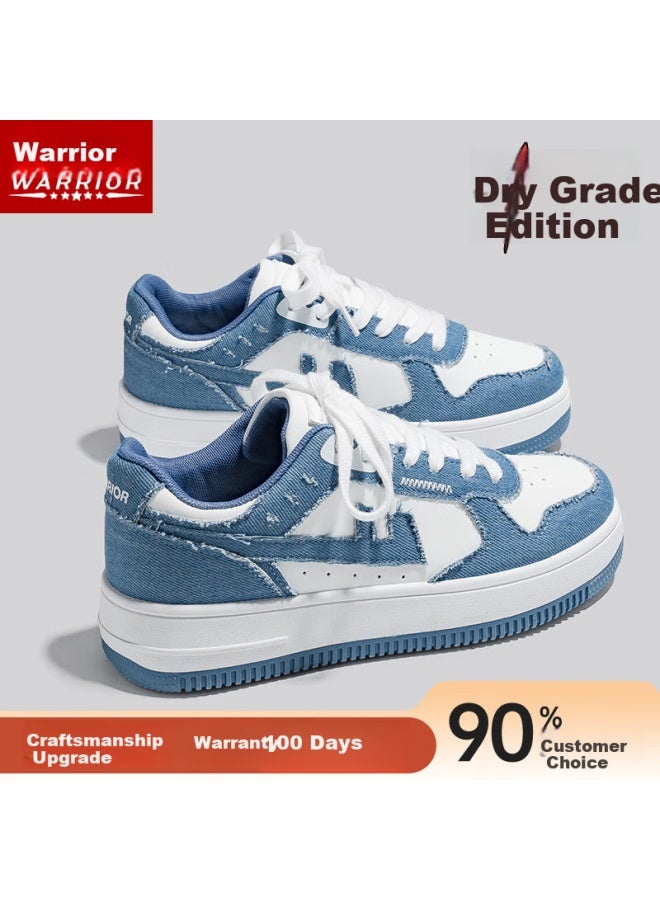 Pull Back Huili Official Men's Casual Shoes, New Winter Style, Versatile Simple Sneakers, White And Blue, Size 39 - Image 2
