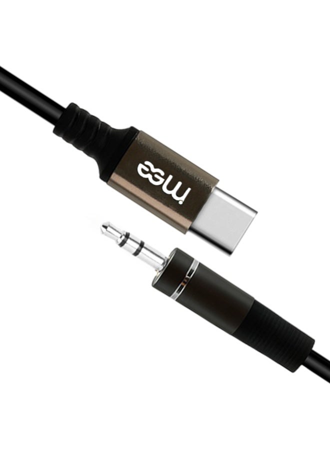 آیمی كابل صوت AUX من النوع C إلى 3.5 مم، مصنوع من سبيكة ألومنيوم مضفرة بطول متر واحد، يوفر نقل صوت عالي الدقة، متوافق مع أجهزة الكمبيوتر المحمول والهواتف والأجهزة اللوحية وأجهزة ستيريو السيارات وسماعات الرأس ومكبرات الصوت ومكبرات الصوت - IM-218 - Image 2