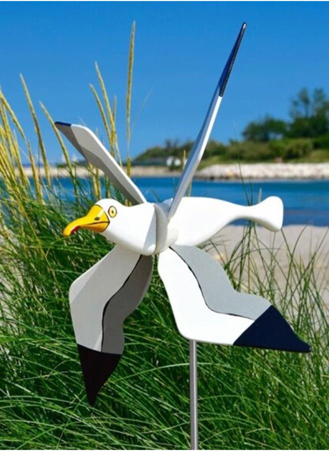 Generic Seagull Windmill Parrot Windmills Outdoor Garden Ornaments Decorations Bird Shape Weathervanes Gardening Gift  - Image 1