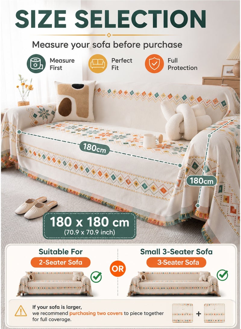 CUBEXELL Sofa Cover Anti-Wrinkle Full Coverage Sofa Cover, Full Coverage Jacquard Chenille Sofa Cover Waterproof, dustproof, cat-scratch resistant, non-slip, highly elastic, and pressure-resistant properties, 180*180cm - Image 5