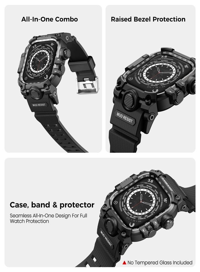 amBand M3 Rugged Case with Band Designed for Apple Watch Series 8/7 45mm - Black - Image 4