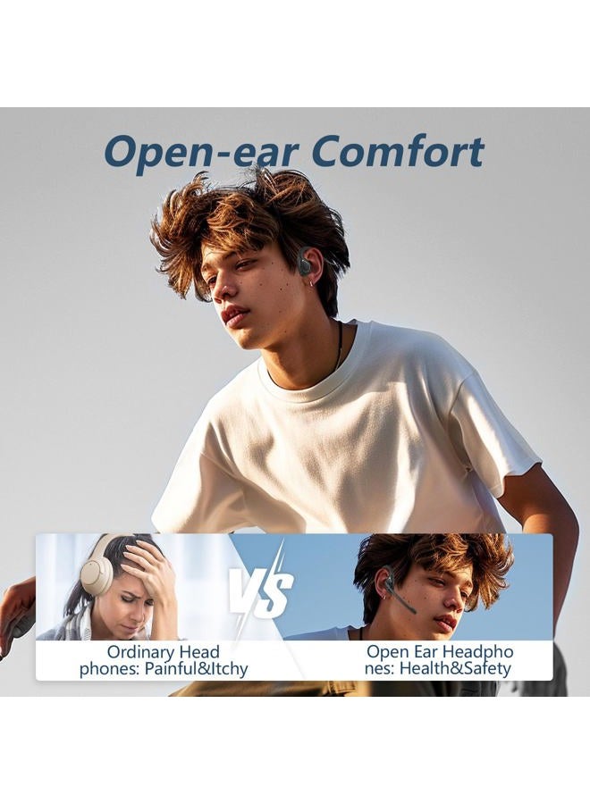 BANIGIPA Open Ear Headphones, Air Conduction Bluetooth Headset, Wireless Earphones Stereo w/Noise-Canceling Boom Microphone, 10 Hrs Playtime, Light and Comfortable for Cell Phone Sport Office Driving - Image 2