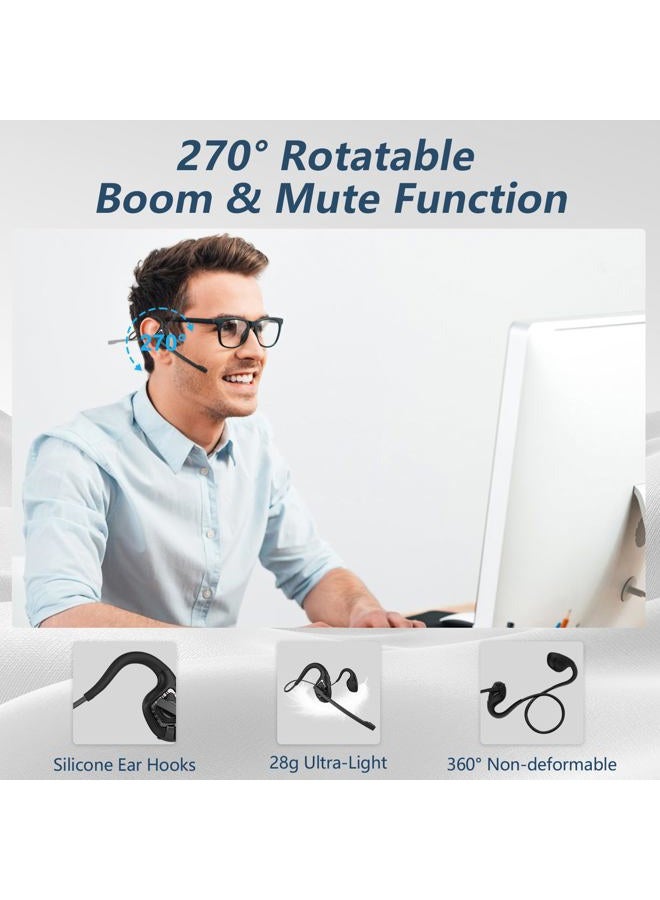 BANIGIPA Open Ear Headphones, Air Conduction Bluetooth Headset, Wireless Earphones Stereo w/Noise-Canceling Boom Microphone, 10 Hrs Playtime, Light and Comfortable for Cell Phone Sport Office Driving - Image 4