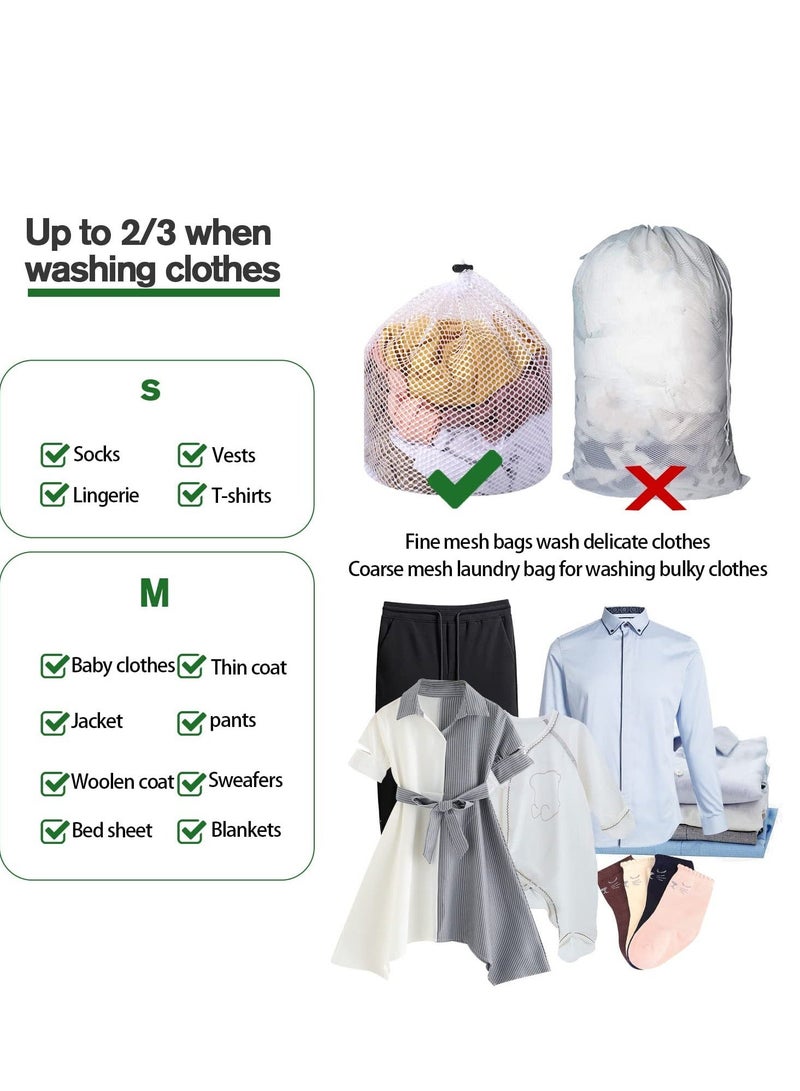 Y&D 2 Packs Laundry Bags Mesh Wash Bag Travel Bags, College Bag, Drawstring Design for Blouse Baby Clothes Underwear Dirty Package  - Image 4