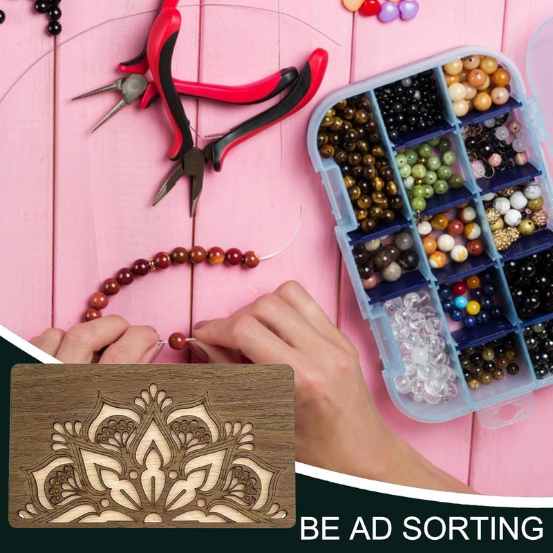 Wood Bead Tray for Jewelry Making - Bead Sorting Tray | Organizers and Storage, Art Sewing Box Organization Container Dividers for Storing Craft Supplies Stationery Small Items - Image 2
