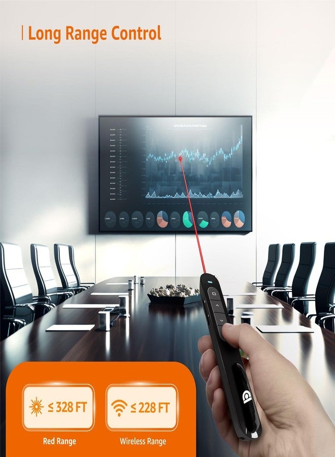 COI Laser Pointer | Up to15 m Wireless Range | Wireless Presenter for Presentation, Slide Changer, USB Power Point Remote Control Pen | Black - Image 5