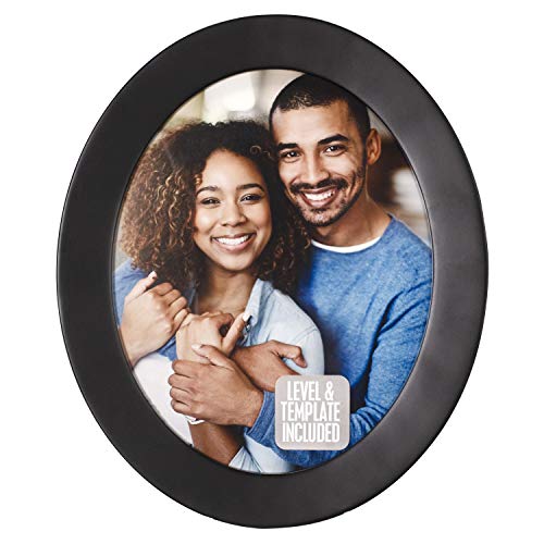 Malden International Designs 2163-80 Classic Oval Black Wood Picture Frame, 8x10, Black - Image 1