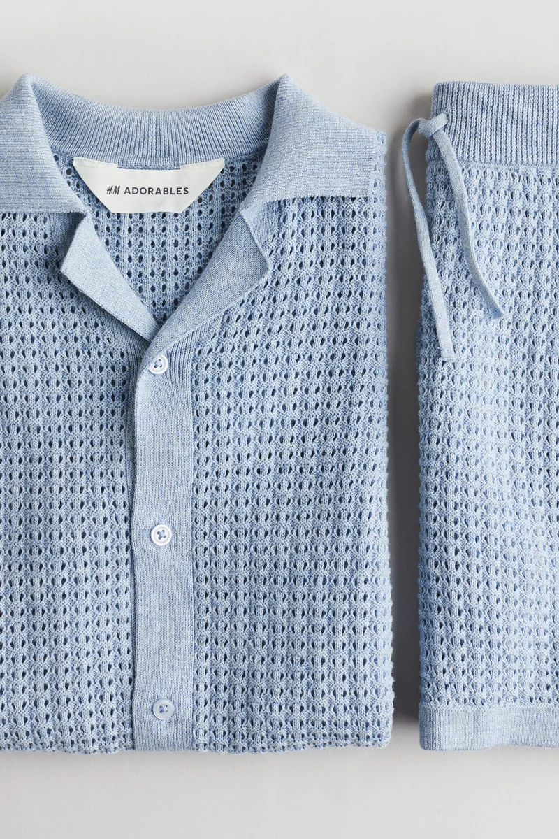 اتش اند ام طقم قطني محبوك مكون من قطعتين