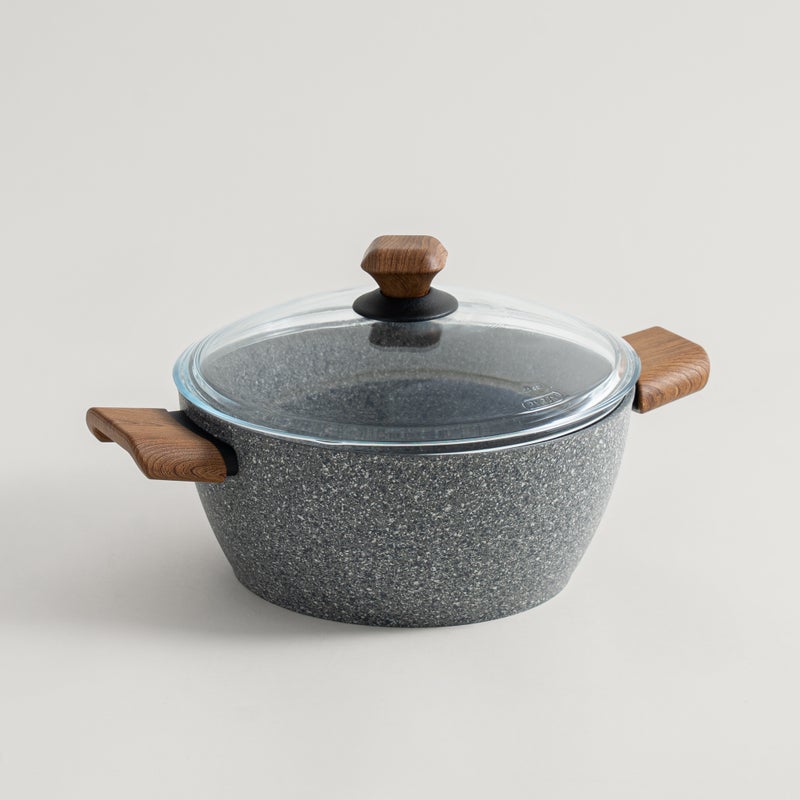 ألبرتو طقم قدور طهي ألومنيوم 7 قطع، جرانيت رمادي - Image 2