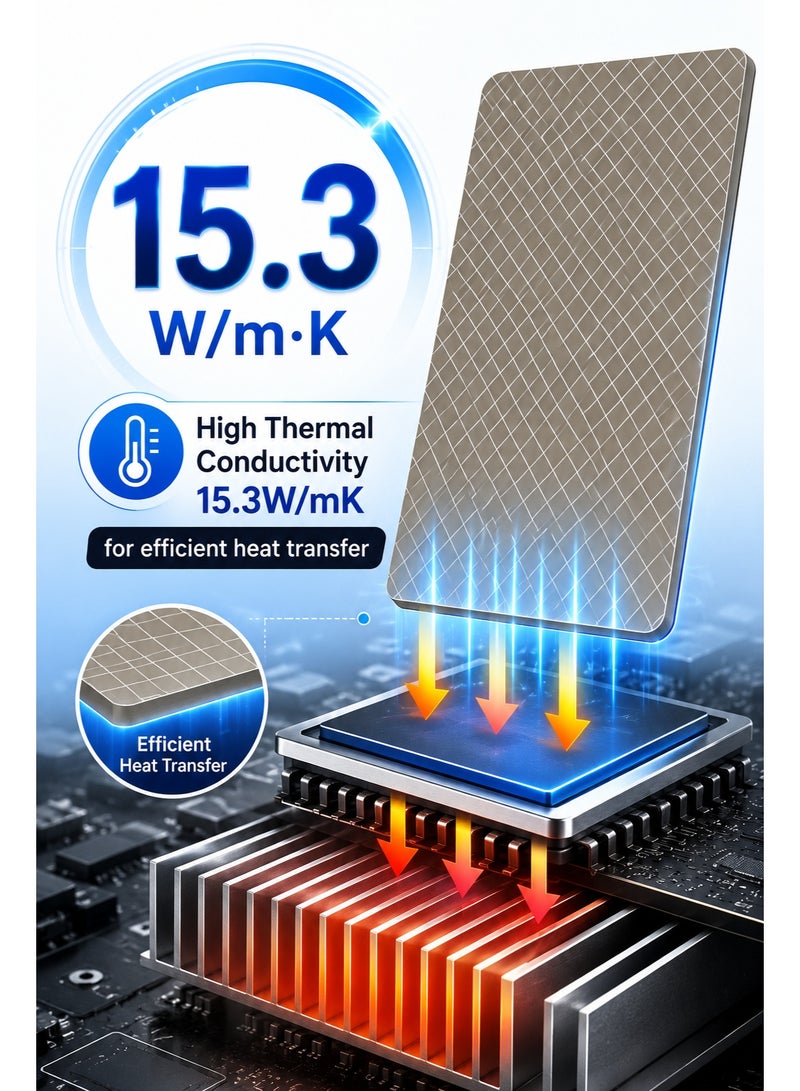 Halnziye Thermal Pad 15.3W/mK High Performance Cooling Pad for SSD GPU VRAM RAM Laptop Graphics Card Heat Dissipation Pad - Image 4