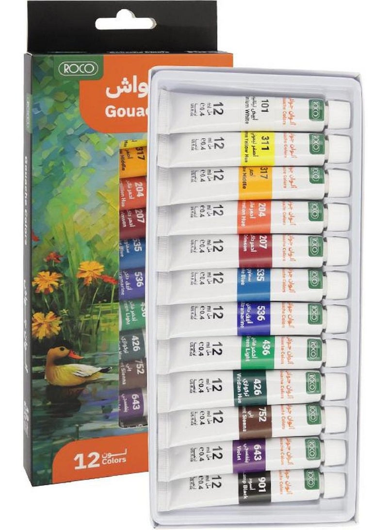 ROCO Gouache Assorted Color 12 Tubes 12 ML - Image 2