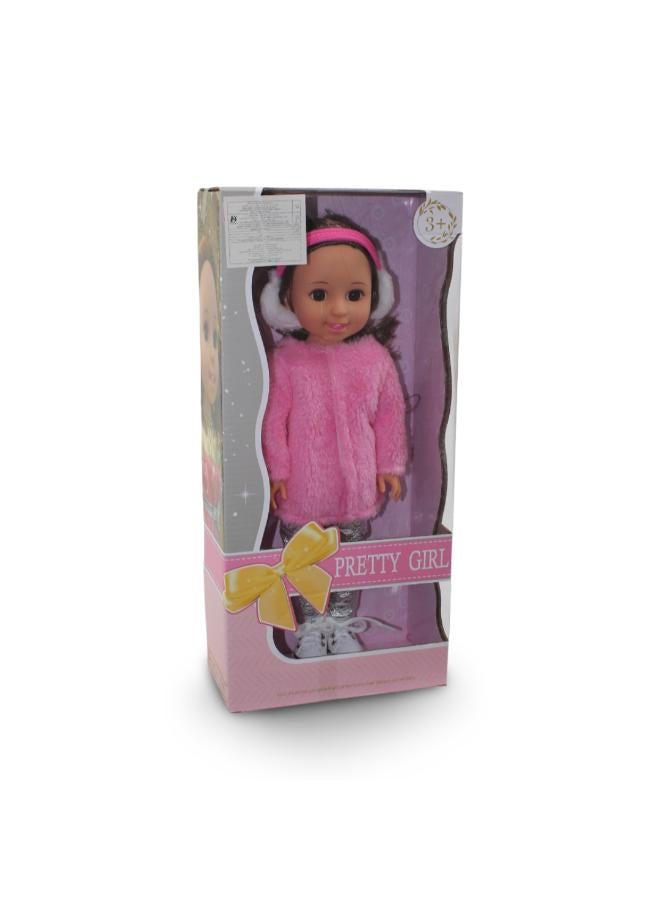 OKO Pretty Girl Doll with Pink Jacket 35 cm - Image 2