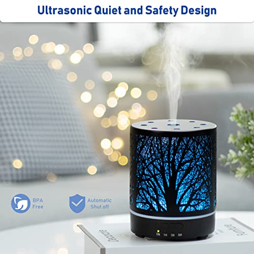 EQUSUPRO Essential Oil Diffuser Aromatherapy Diffuser -300ml Metal Electric Ultrasonic Cool Mist Oil Diffuser for Large Room with Waterless Auto Shut-Off, 4 Timer Setting &7 Colors Night Light for Home Office - Image 3