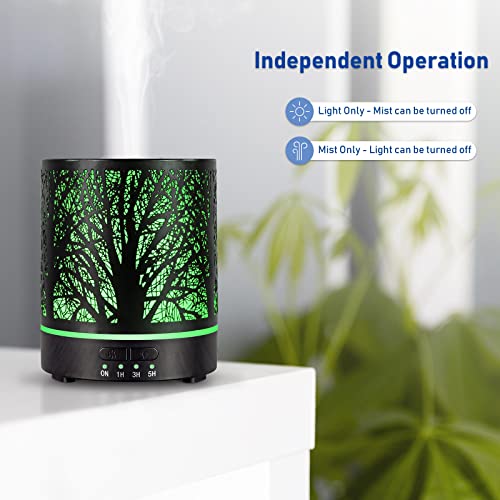 EQUSUPRO Essential Oil Diffuser Aromatherapy Diffuser -300ml Metal Electric Ultrasonic Cool Mist Oil Diffuser for Large Room with Waterless Auto Shut-Off, 4 Timer Setting &7 Colors Night Light for Home Office - Image 4