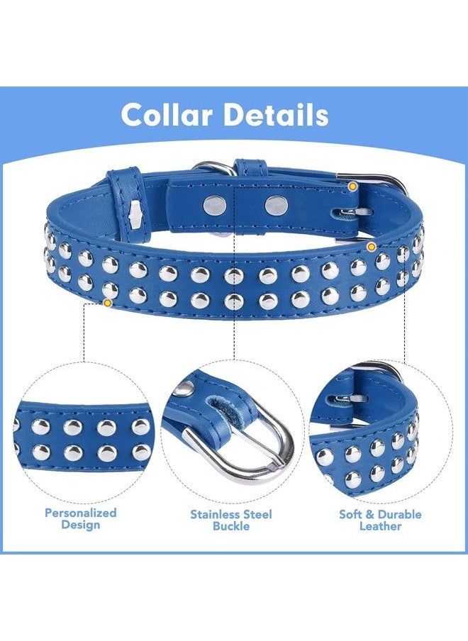 BA2006 Adjustable Dog Real Split Leather Studded Pet Dog Collar, Durable Doggy Collars for Small Medium Large Dogs - Deep Blue L - pzsku/Z24912D8392B9609FBA3DZ/45/_/1691326195/adc18f8a-8b6f-4150-9694-fa505a331e3d