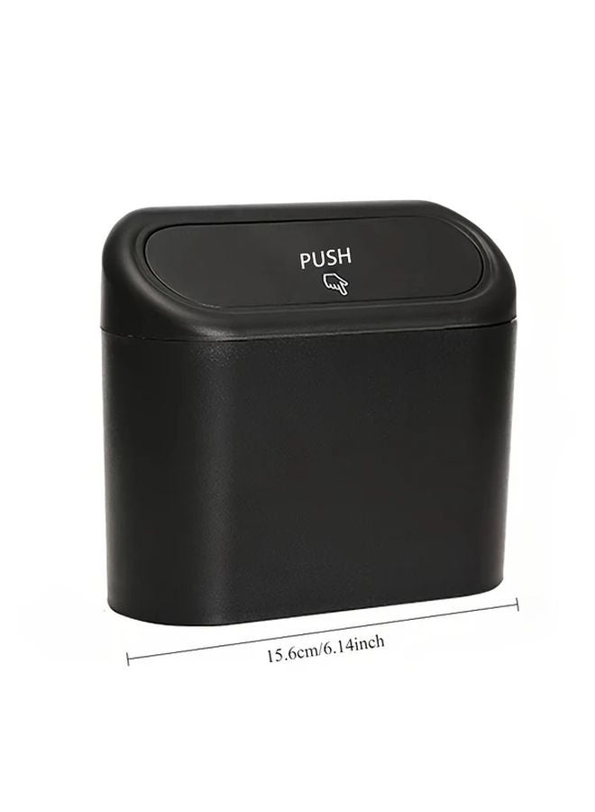 Compact Car Trash Can With Lid Black Includes 3 Garbage Bags For Car Door Seat Back Console - Image 3