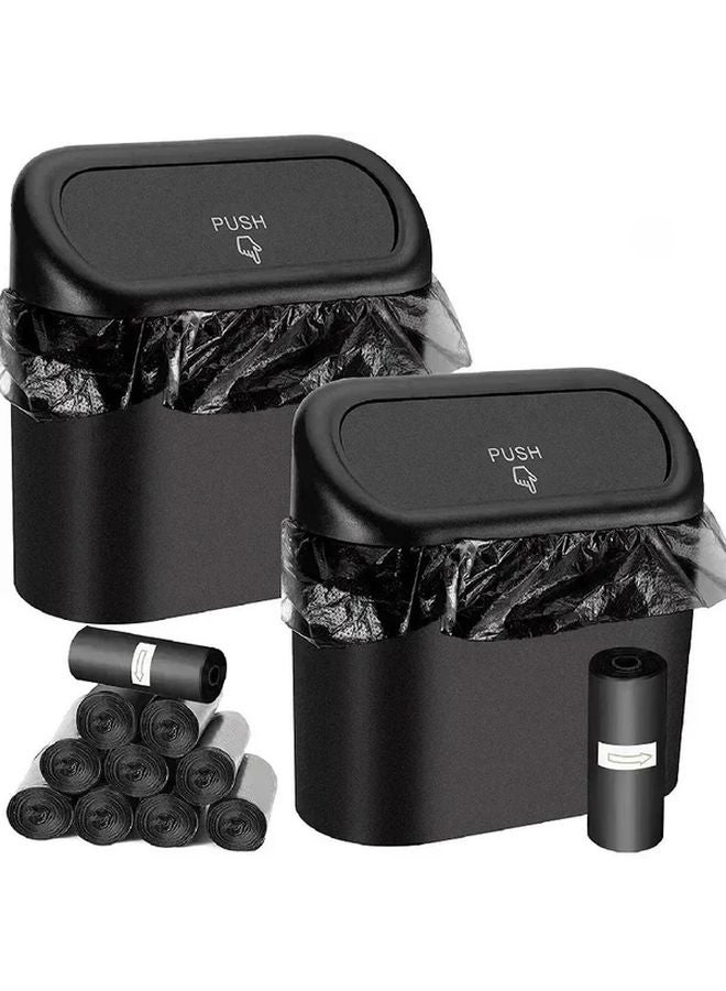 Compact Car Trash Can With Lid Black Includes 3 Garbage Bags For Car Door Seat Back Console - Image 4