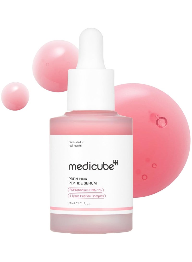 ميديكيوب سلمون DNA PDRN مصل الببتيد الوردي، مصل التوهج الوردي، الببتيد، نياسيناميد، ترطيب وترطيب وتقوية، لون الجلد غير المتساوي، العناية بالبشرة الكورية 1.01 أوقية فلورية. (1.01 أوقية فلورية، سلمون DNA PDRN) - Image 1