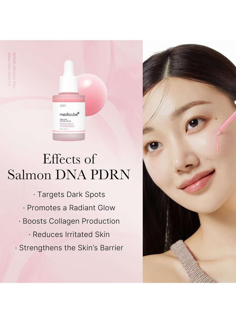 ميديكيوب سلمون DNA PDRN مصل الببتيد الوردي، مصل التوهج الوردي، الببتيد، نياسيناميد، ترطيب وترطيب وتقوية، لون الجلد غير المتساوي، العناية بالبشرة الكورية 1.01 أوقية فلورية. (1.01 أوقية فلورية، سلمون DNA PDRN) - Image 4