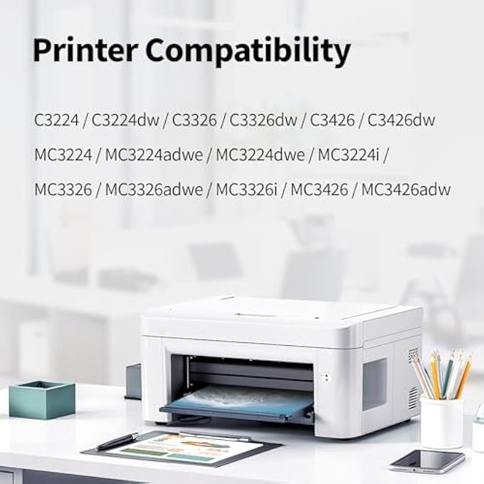 C3210 TONER CARTRIDGES 4 PACK (WITH CHIP) REPLACEMENT FOR LEXMARK C3210C0 C3210K0 C3210M0 C3210Y0 TONER CARTRIDGE FOR C3224 C3326 C3426 MC3224 MC3326 MC3426 C3210 PRINTER INK - Image 3