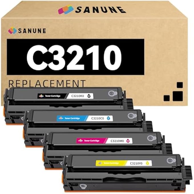 C3210 TONER CARTRIDGES 4 PACK (WITH CHIP) REPLACEMENT FOR LEXMARK C3210C0 C3210K0 C3210M0 C3210Y0 TONER CARTRIDGE FOR C3224 C3326 C3426 MC3224 MC3326 MC3426 C3210 PRINTER INK - Image 1