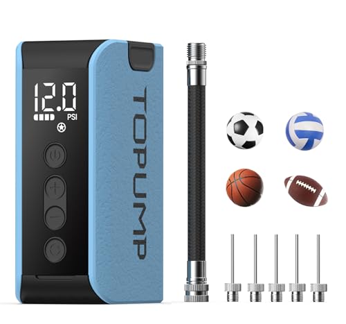 TOPUMP Electric Ball Pump with Inflation & Deflation, Portable Rechargeable Ball Pump with Pressure Gauge (Max 20PSI), Suitable for Basketball, Soccer, Volleyball and Rugby - Image 1