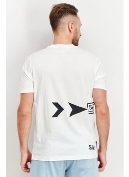 DIESEL Men Crew Neck Short Sleeve Graphic Print T-Shirt, White/Black  - Image 3