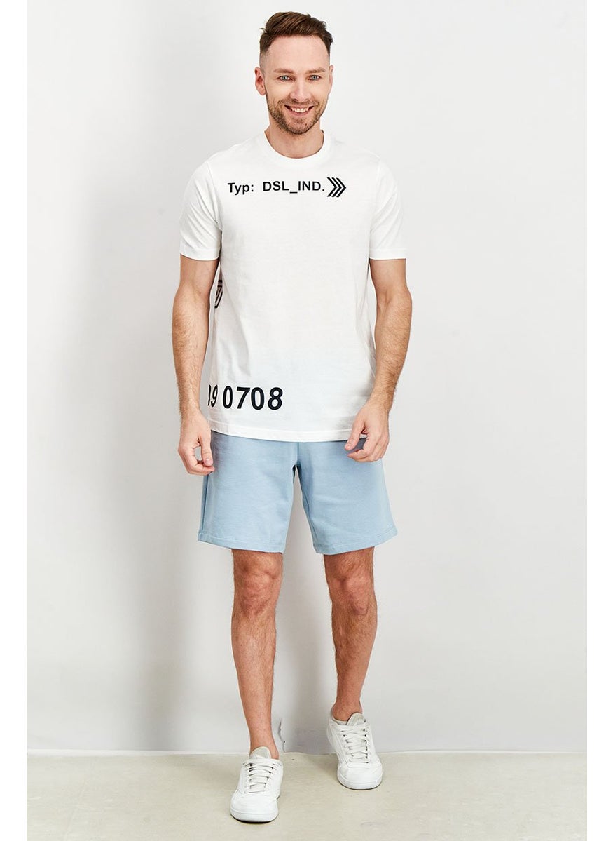 DIESEL Men Crew Neck Short Sleeve Graphic Print T-Shirt, White/Black  - Image 2