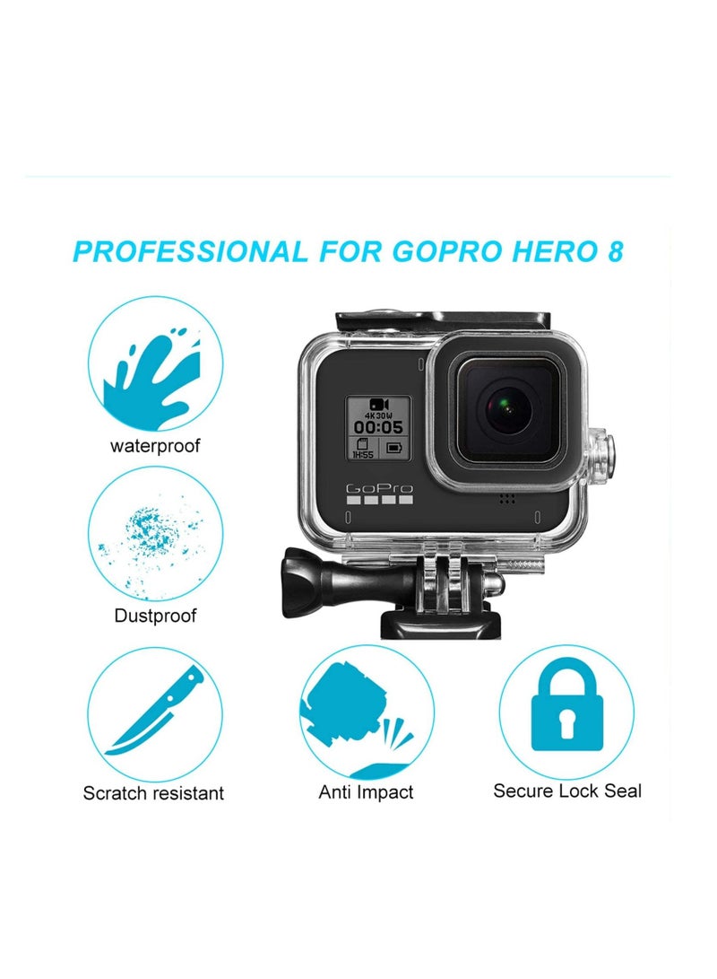 Waterproof Underwater Housing Shell Supports Deep Diving Scuba Snorkeling Action Camera Protective Cover for GoPro Hero 8 Black Cameras - Image 5