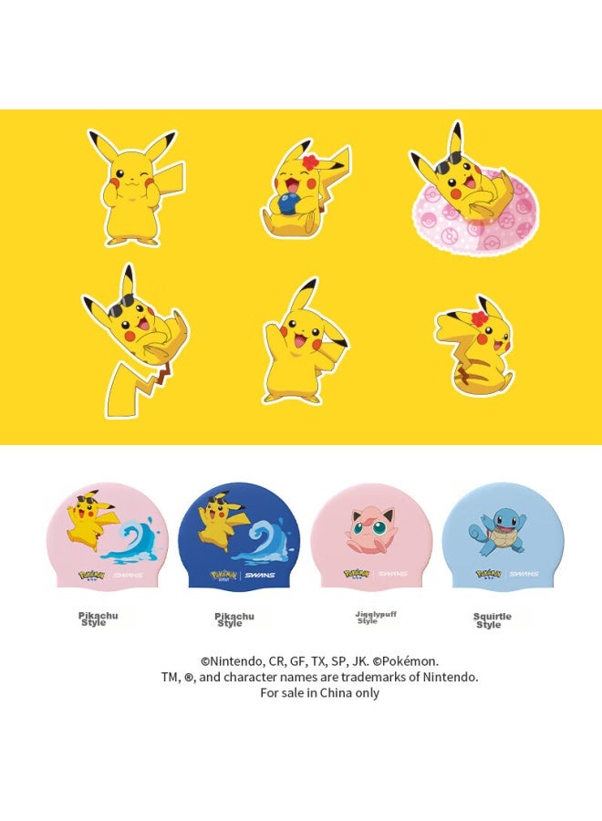 Speed Vision Suanshi Pokemon Swimming Cap For Boys Pikachu, Pandy, Jenny Turtle Swimming Cap For Girls Silicone Non-binding Head, Macaron Pink - Image 5