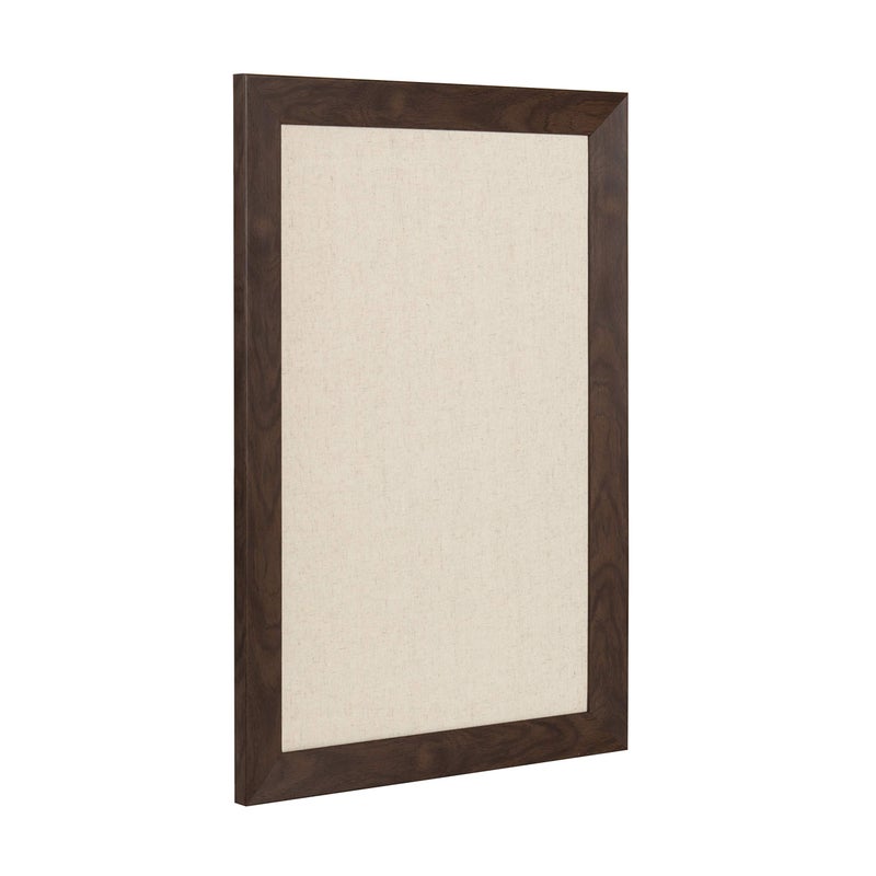 DesignOvation Beatrice Framed Linen Fabric Pinboard, 18x27, Walnut Brown - Image 2